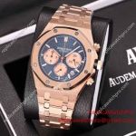 Copy Audemars Piguet Royal Oak Rose Gold with Blue Chronograph Face